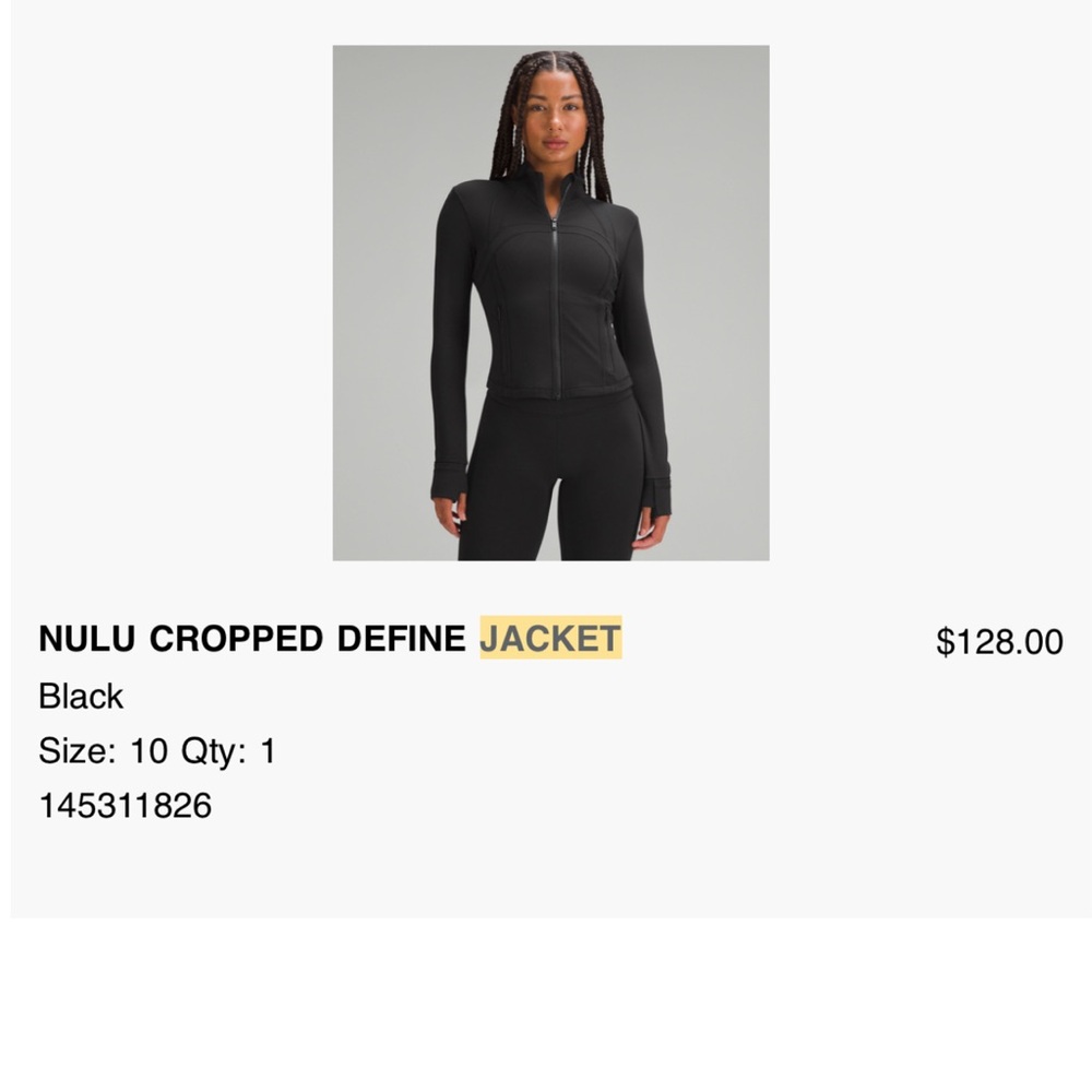Lululemon - NULU CROPPED DEFINE JACKET